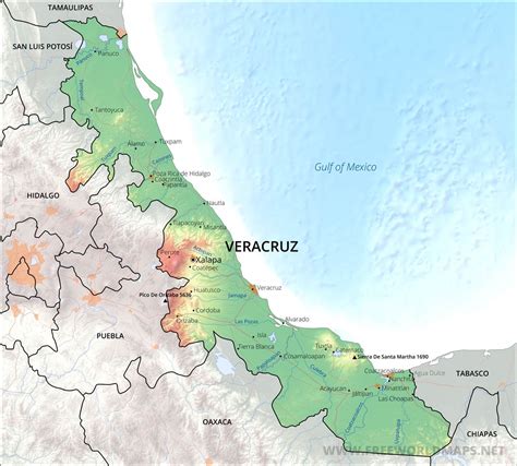 Map veracruz mexico - Description: This map shows states, cities and towns in Mexico. Last Updated: April 23, 2021
